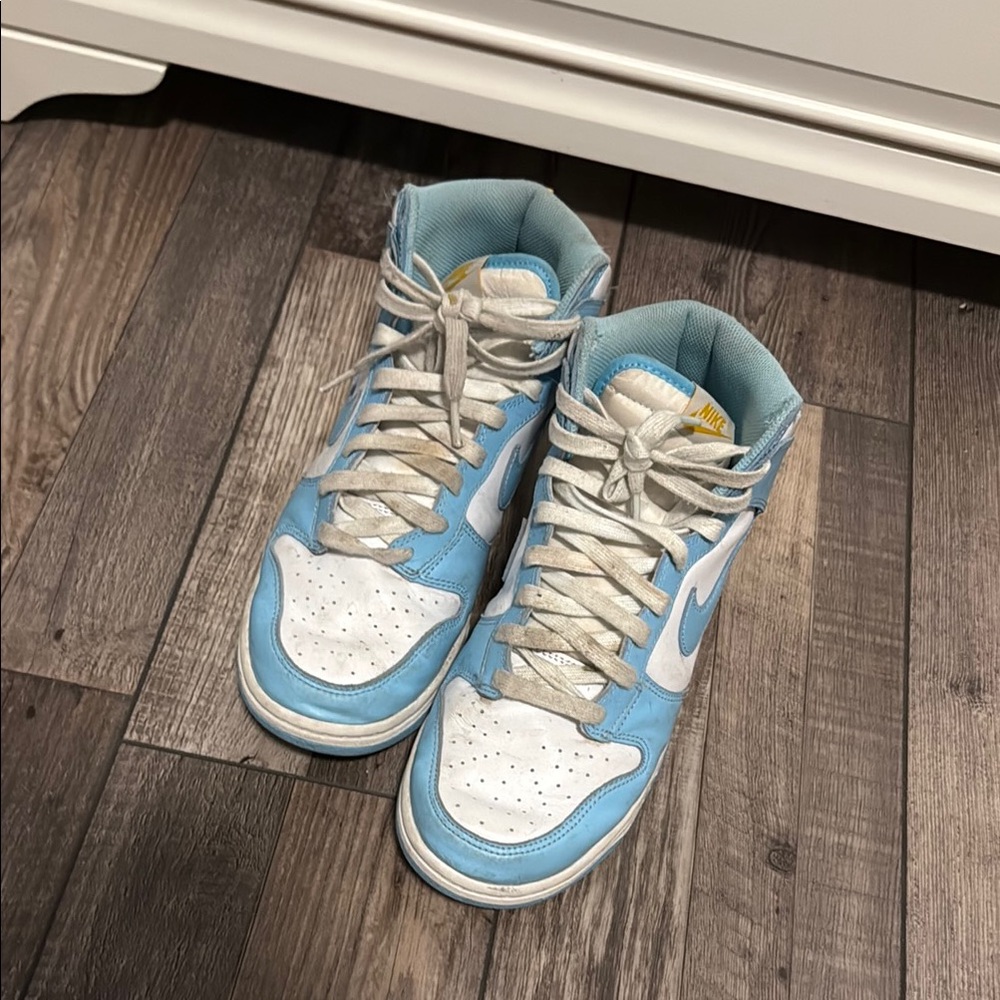 Nike Blue and White High-Top Sneakers